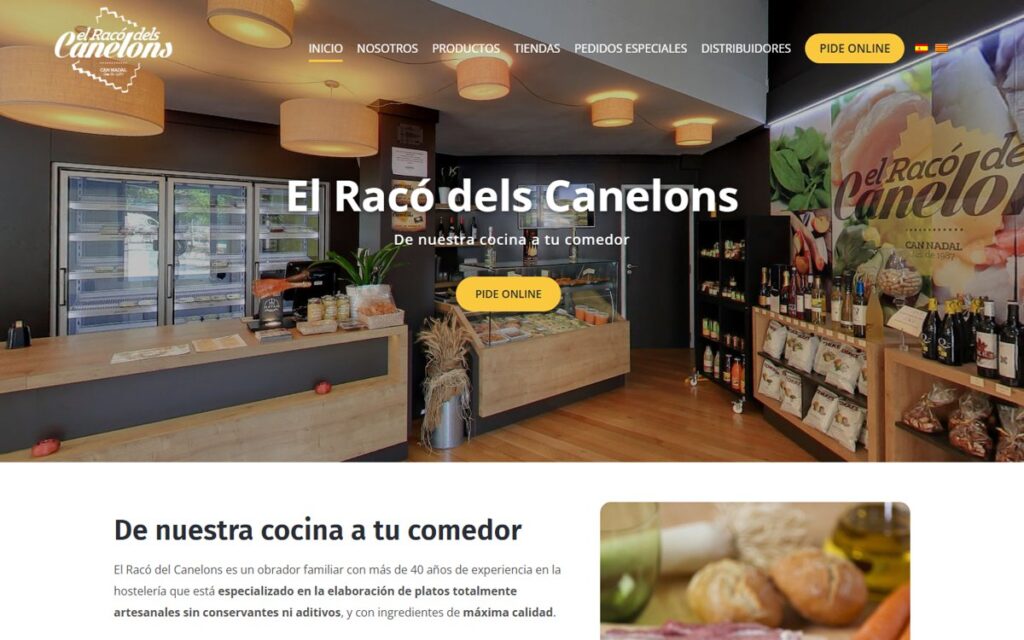 Web de El Racó dels Canelons, obrador artesanal de Sabadell, diseñada por Turipano360
